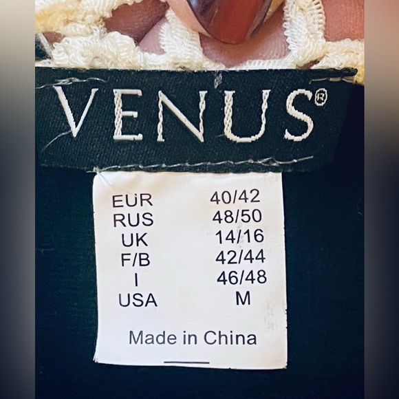 VENUS Macrame Top Size MED Fringe Teal Blue Dipped Top Swimsuit Cover Up - Picture 11 of 14